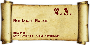 Muntean Mózes névjegykártya